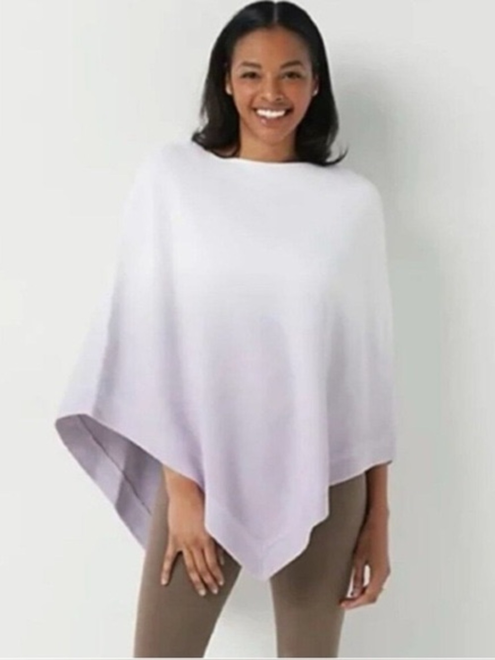 Barefoot Dreams CozyChic Ultra Lite Ocean Breeze Ombre Poncho Soft Violet OS